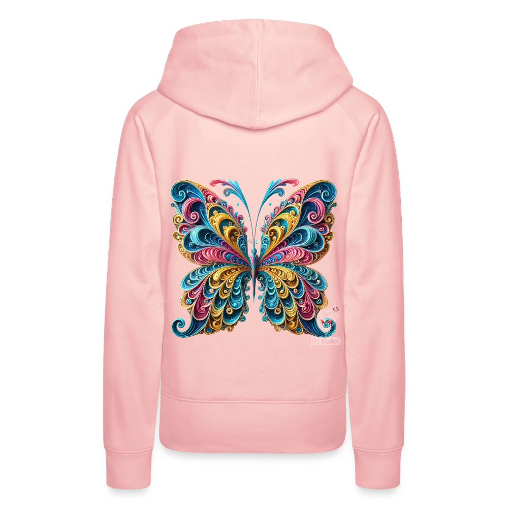 Woman Hoodie Whimsical Butterfly Harmony - Kristallrosa