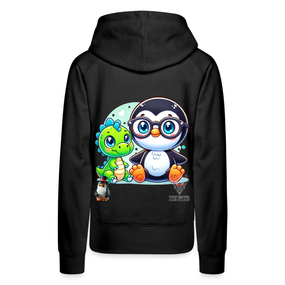 Women Hoodie KasPenguin with Dinosaur - Schwarz