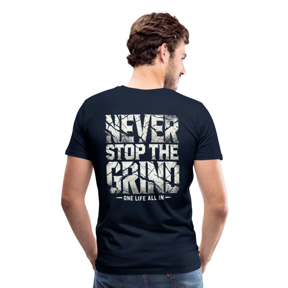 Men T-Shirt Never Stop The Grind - Navy