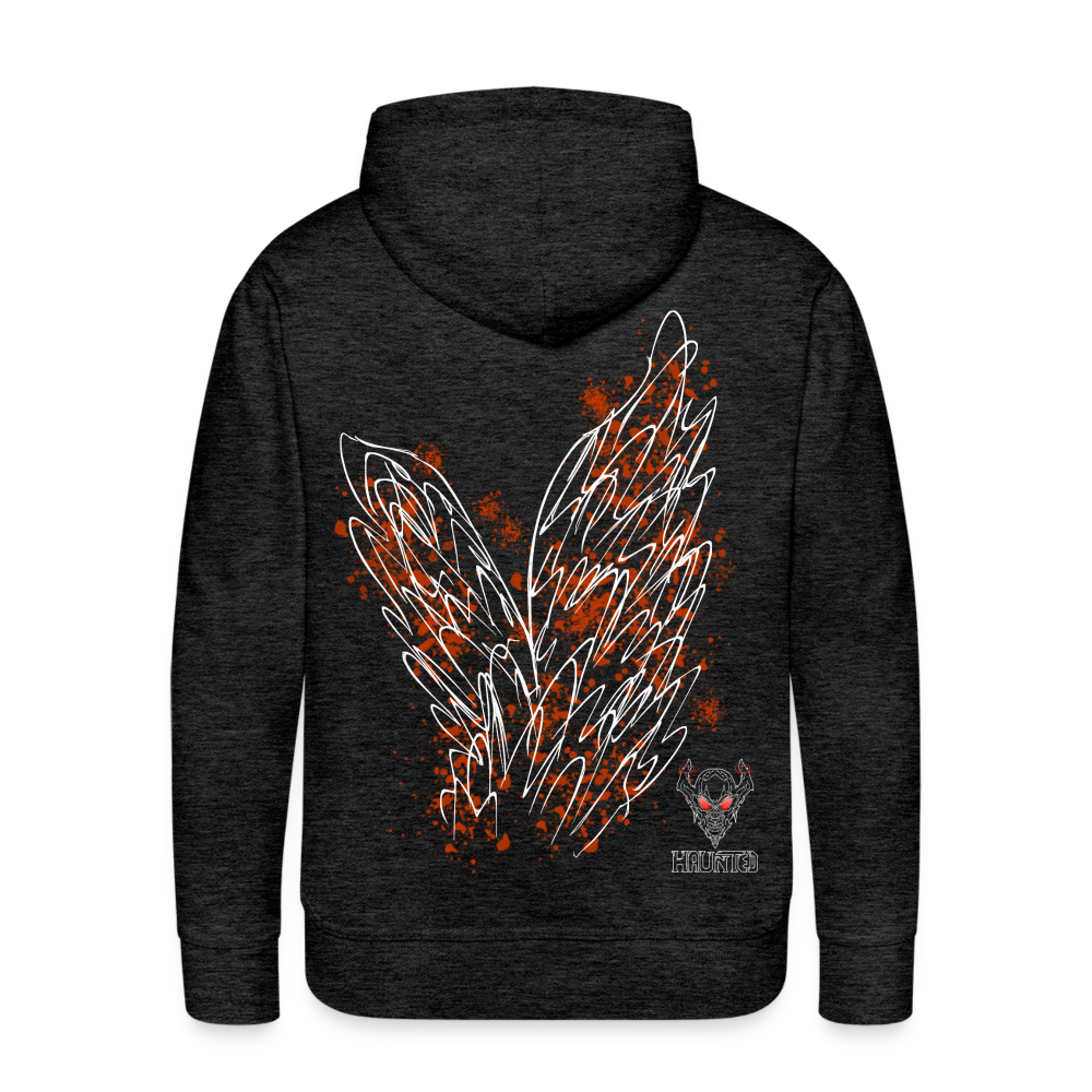 Men Hoodie Orange Wings - Anthrazit