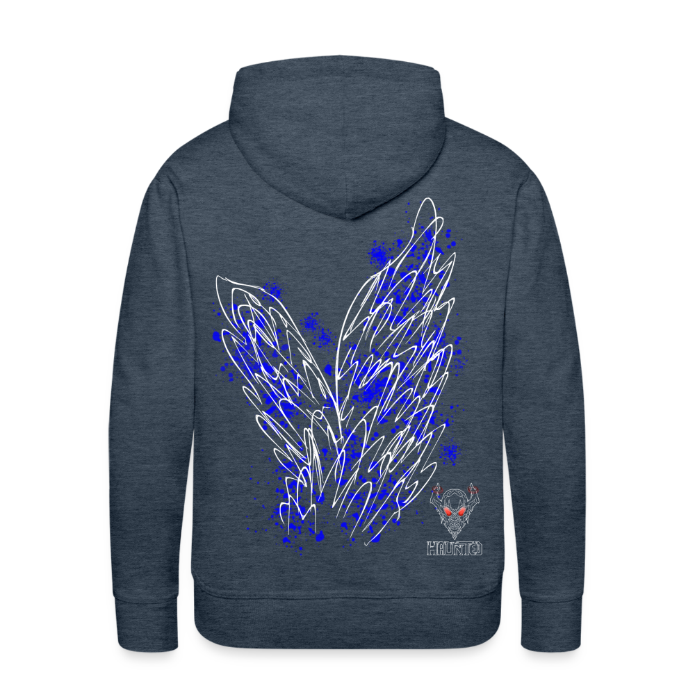 Men Hoodie Blue Wings - Jeansblau