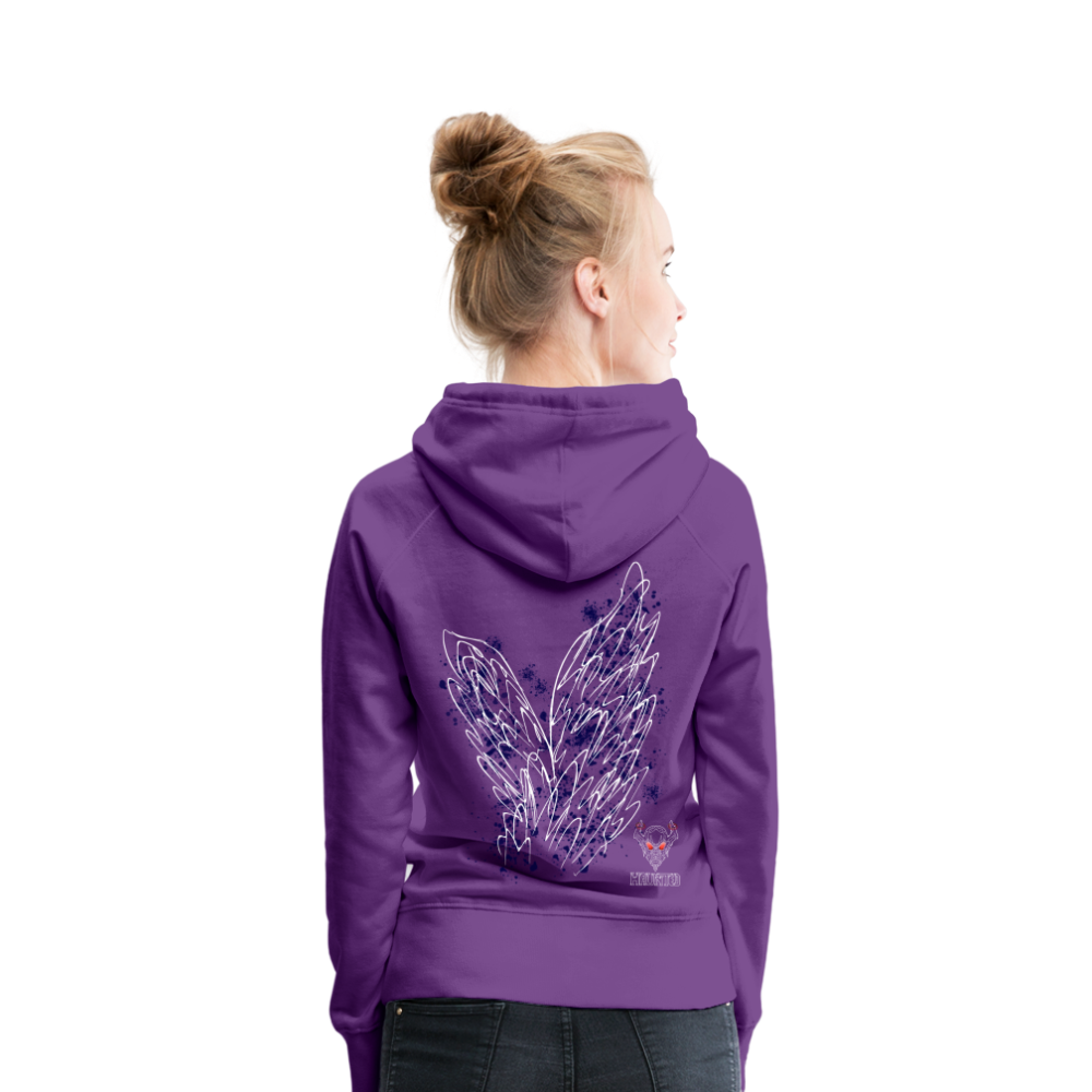 Women Hoodie Dark Blue Wings - Purple