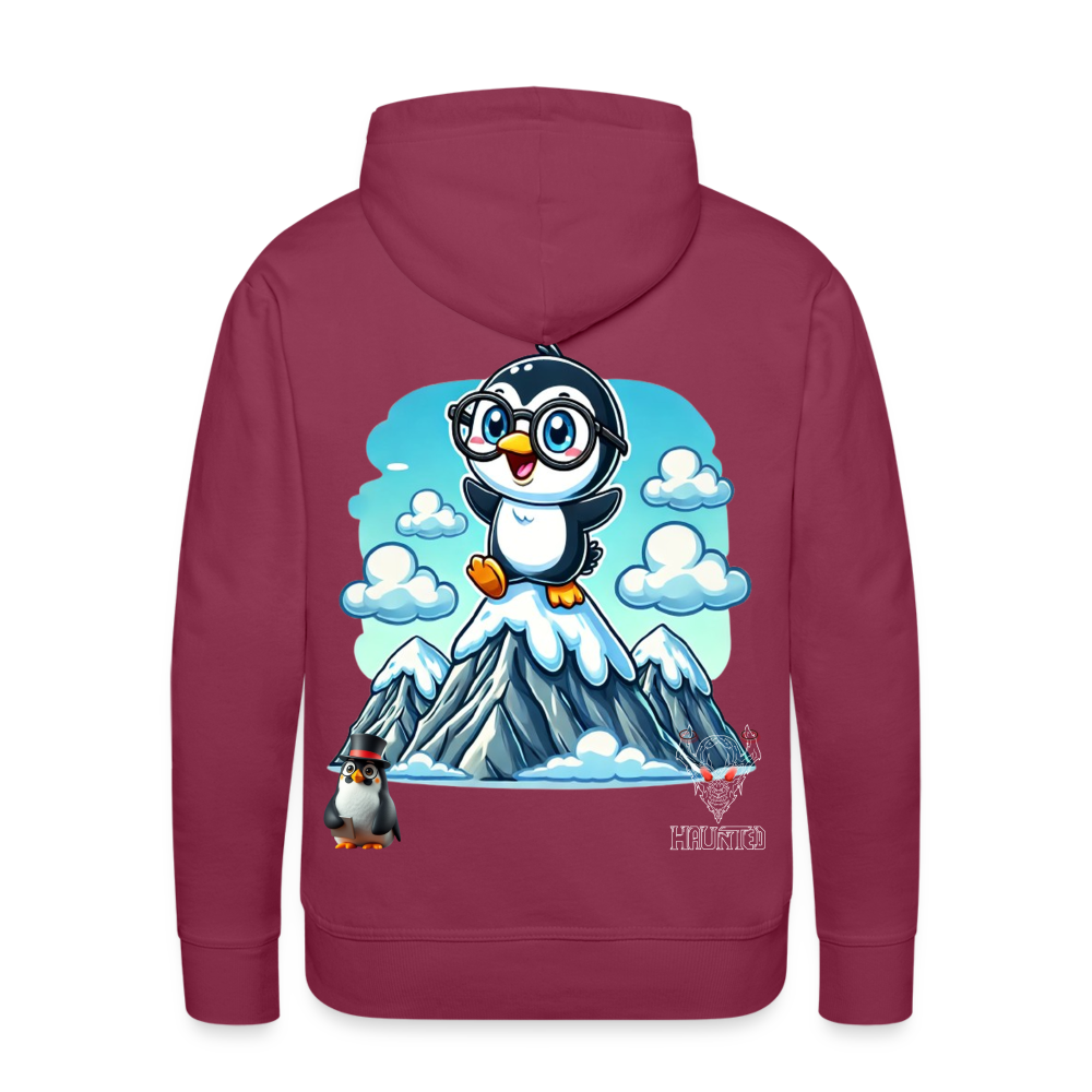 Men Hoodie KasPenguin on Top - Bordeaux