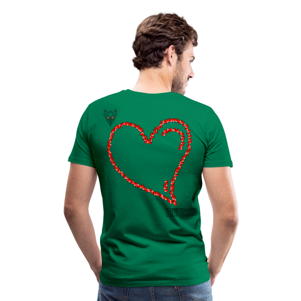 Man T-Shirt Hearts Dark - Kelly Green