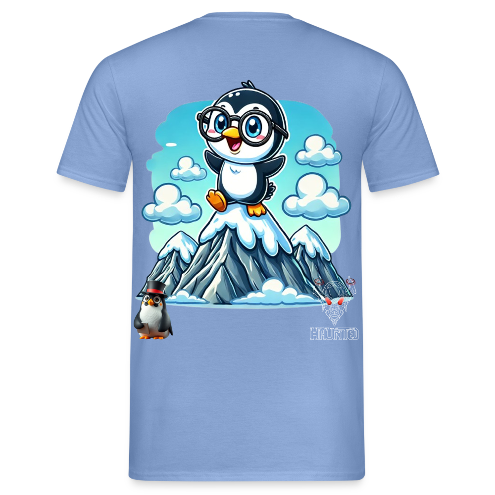 Men T-Shirt KasPenguin on Top - carolina blue