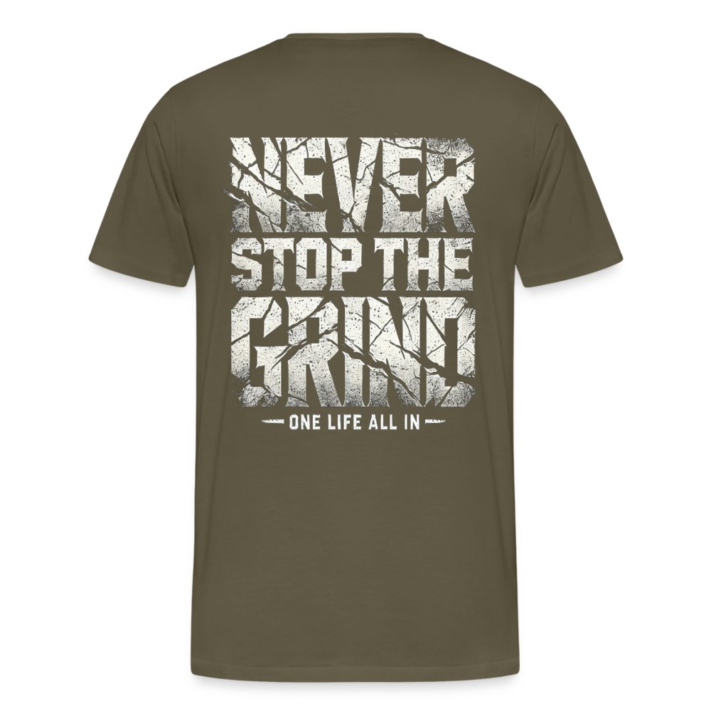 Men T-Shirt Never Stop The Grind - Khaki