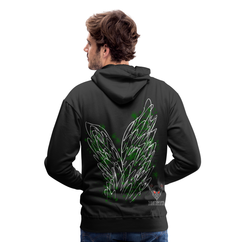 Men Hoodie Dark Green Wings - Schwarz