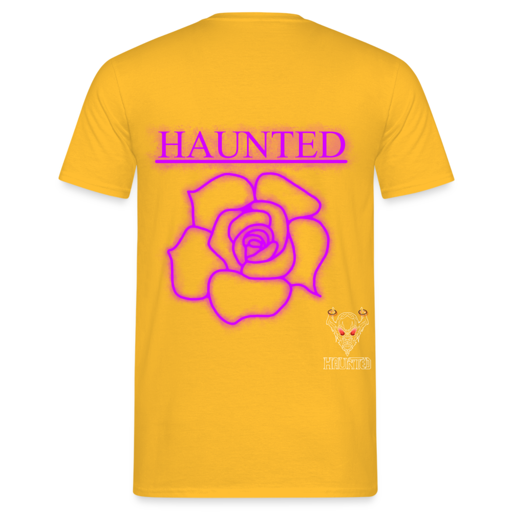 Men T-Shirt Pink Neon Rose - Gelb