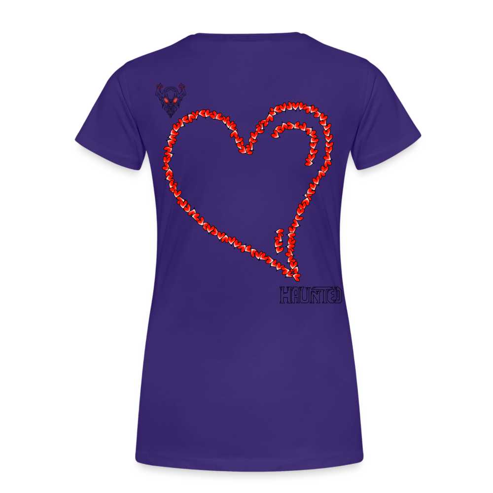 Woman T-Shirt Hearts Dark - Lila