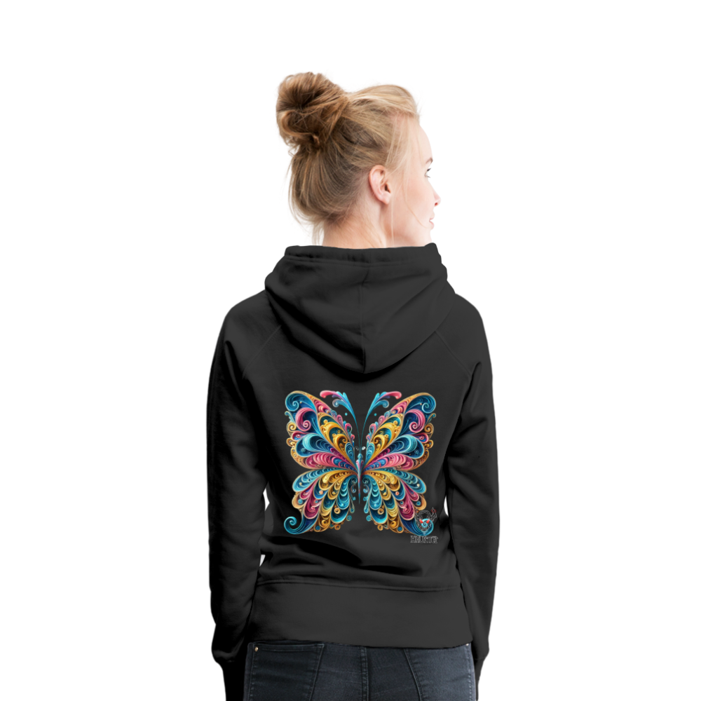 Woman Hoodie Whimsical Butterfly Harmony - Schwarz