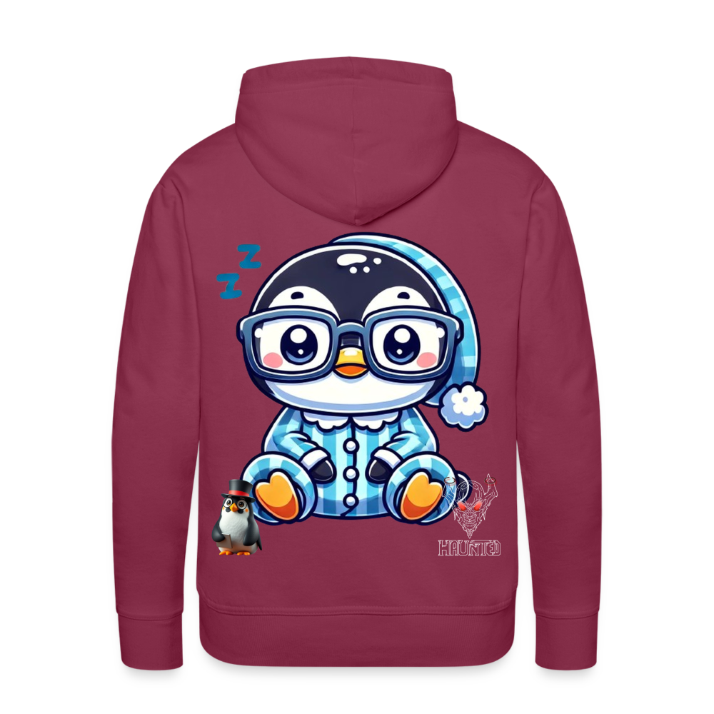 Men Hoodie KasPenguin in Pyjama - Bordeaux