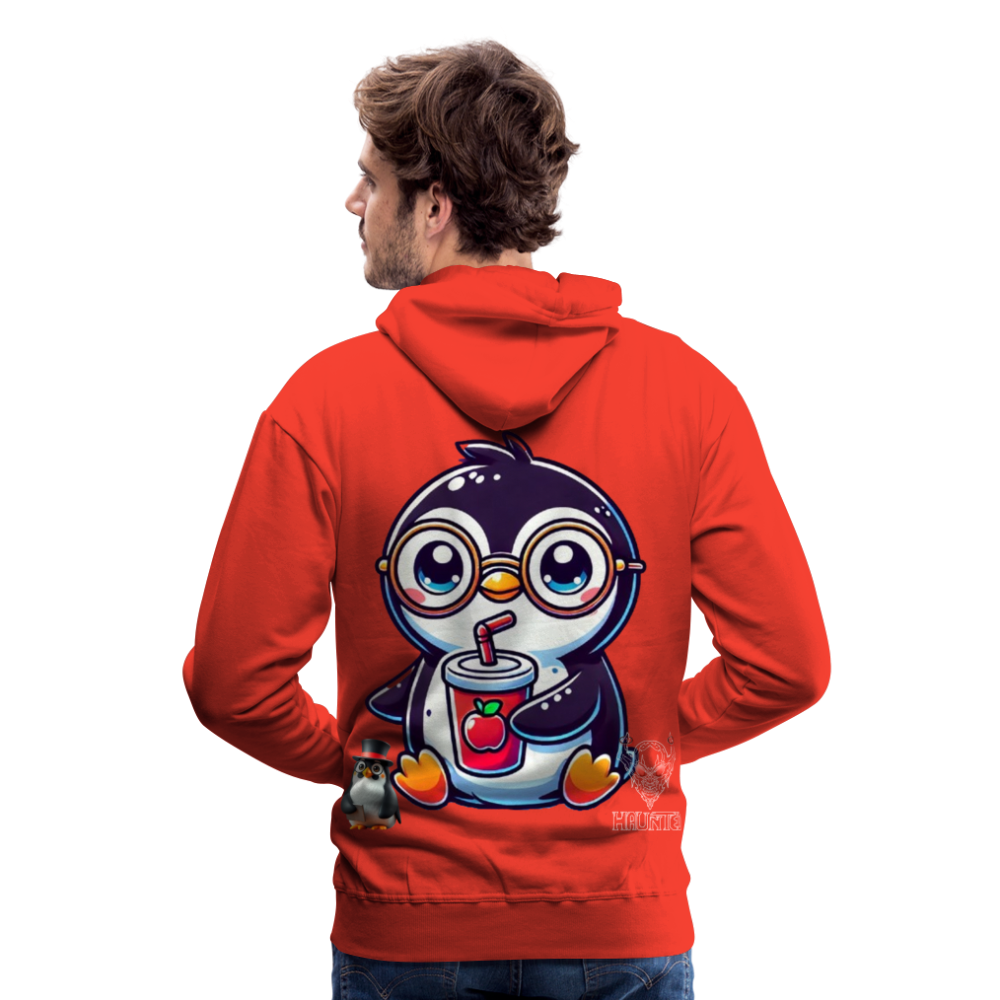Men Hoodie KasPenguin with Drink - Rot