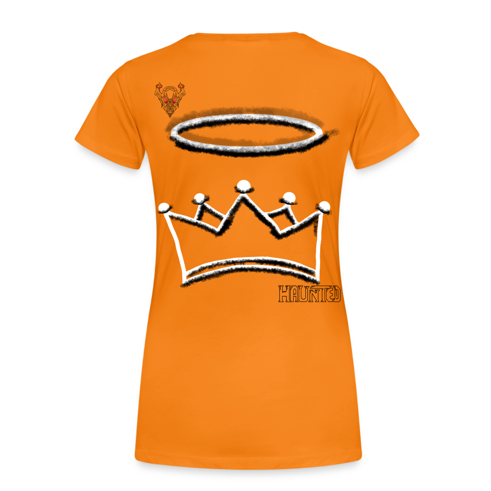 Woman T-Shirt Crown and Ring Dark - Orange