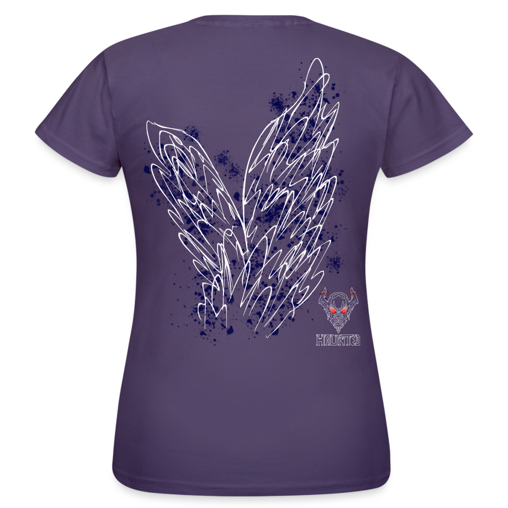 Women T-Shirt Dark Blue Wings - Dunkellila
