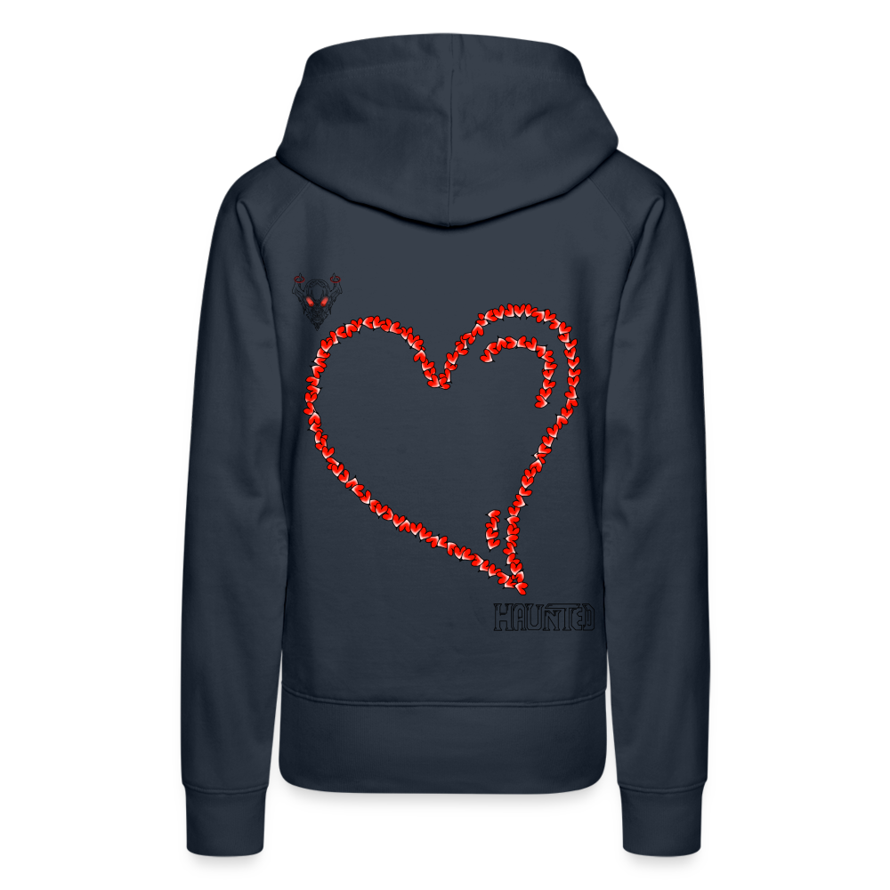 Woman Hoodie Hearts Dark - Navy