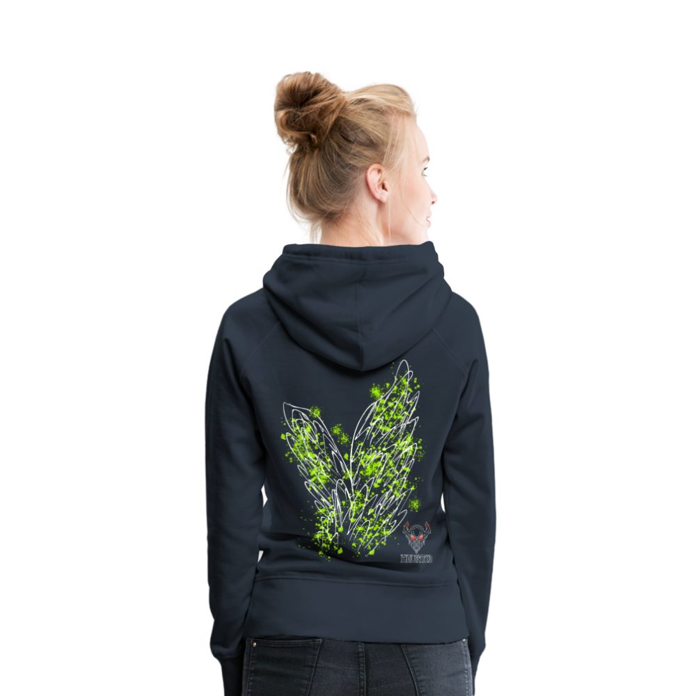 Women Hoodie Poison Green Wings - Navy