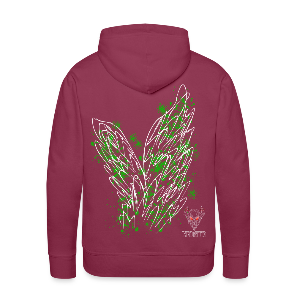 Men Hoodie Green Wings - Bordeaux
