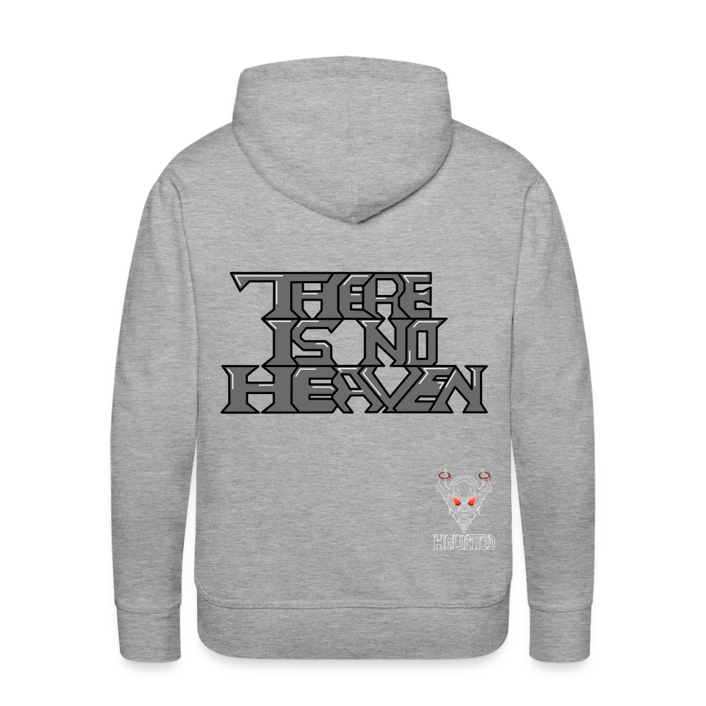 Men Hoodie There Is No Heaven Text - Grau meliert