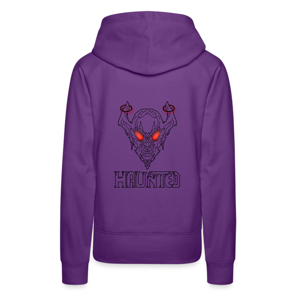 Women Hoodie Deamon White - Purple