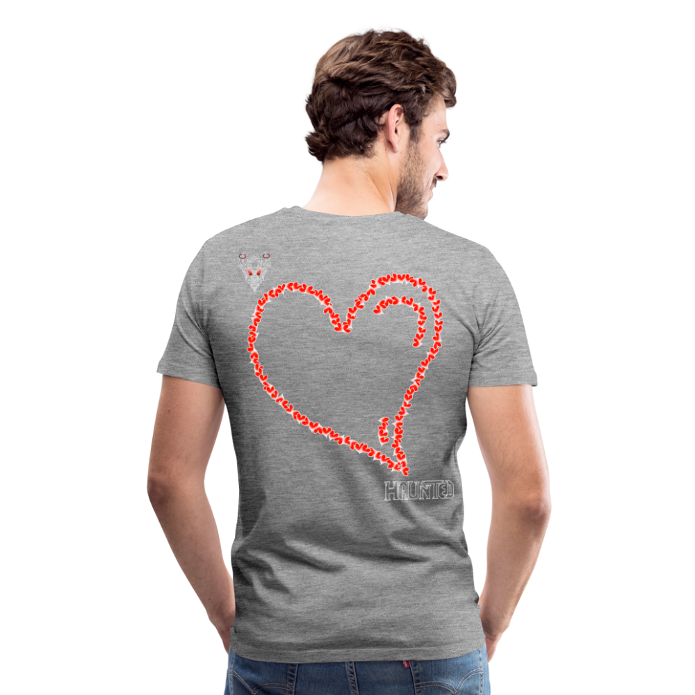 Man T-Shirt Hearts Light - Grau meliert