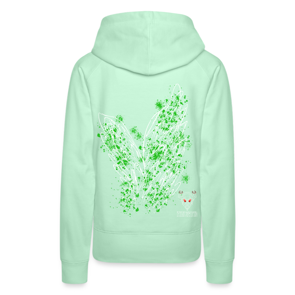 Women Hoodie Green Wings - helles Mintgrün