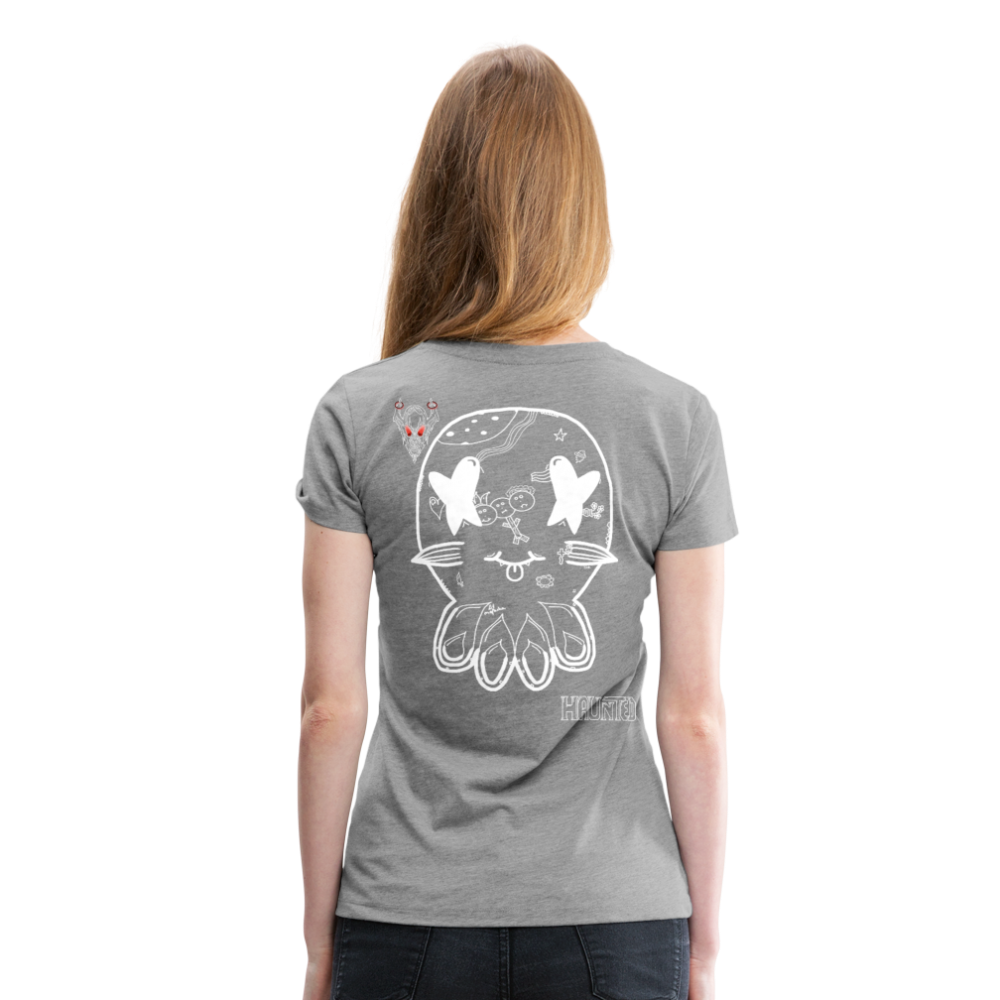 Woman T-Shirt Ghost Doodle - Grau meliert