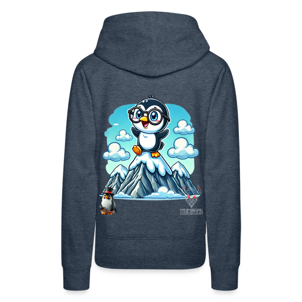 Women Hoodie KasPenguin on Top - Jeansblau