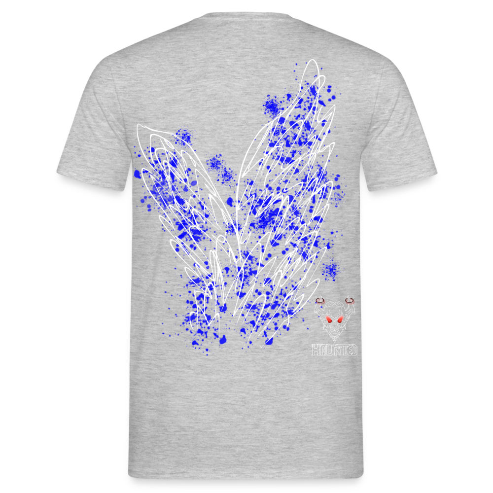 Men T-Shirt Blue Wings - Grau meliert