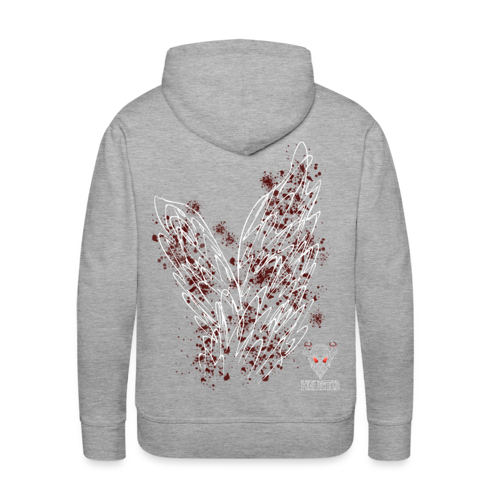 Men Hoodie Dark Red Wings - Grau meliert