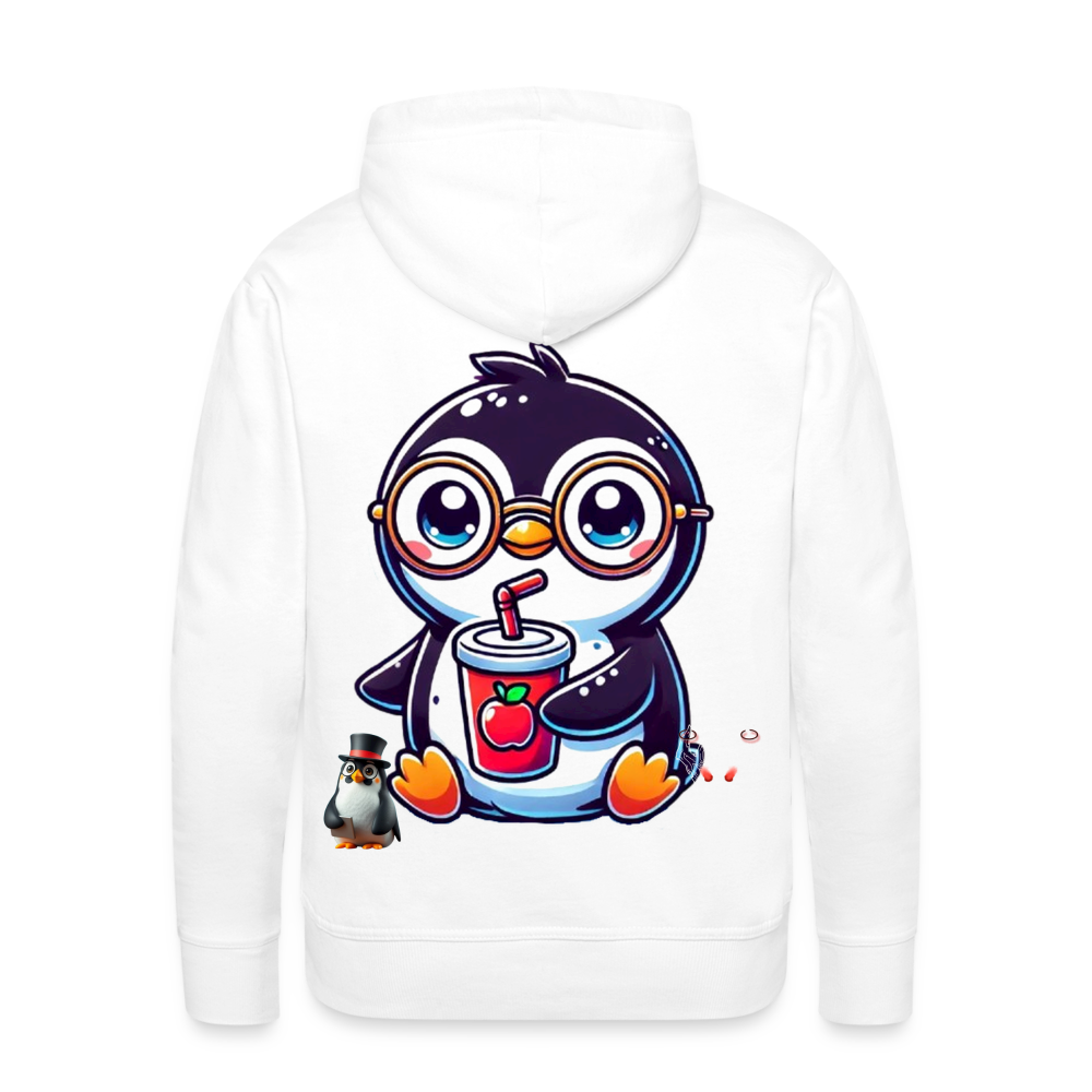 Men Hoodie KasPenguin with Drink - Weiß