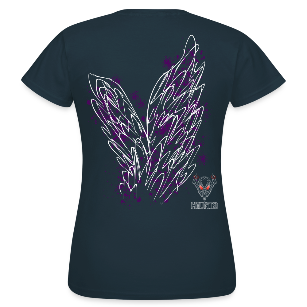 Women T-Shirt Purple Wings - Navy
