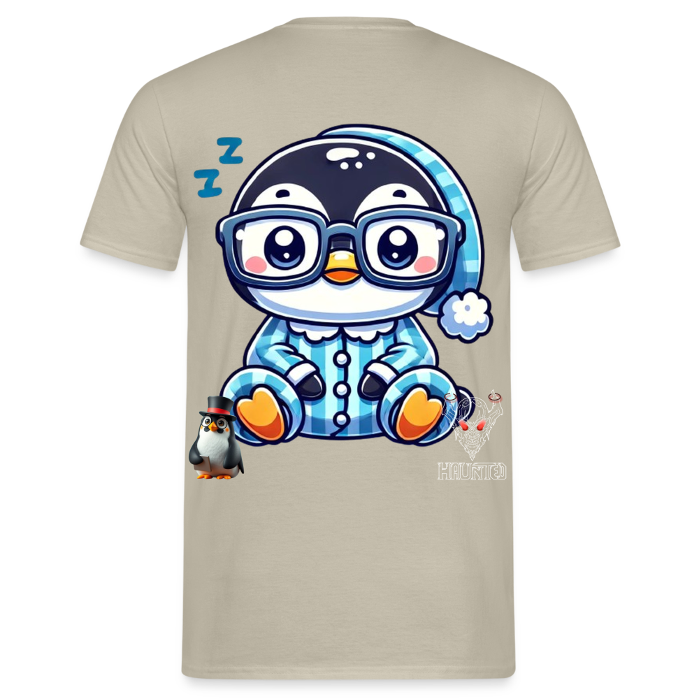 Men T-Shirt KasPenguin in Pyjama - Sandbeige