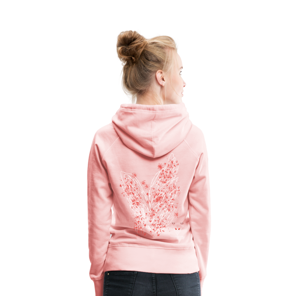 Women Hoodie Light Red Wings - Kristallrosa