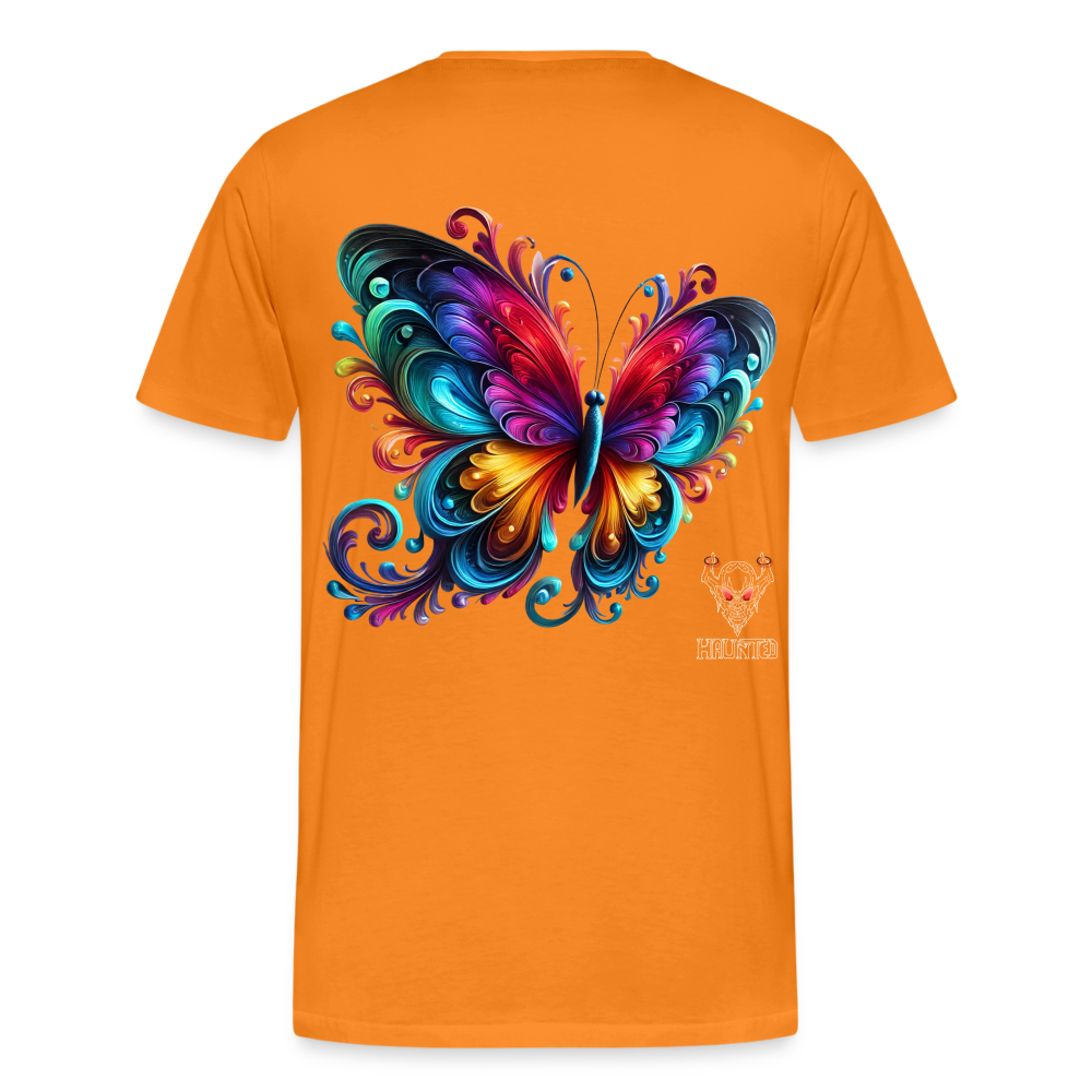 Men T-Shirt Radiant Butterfly Art - Orange