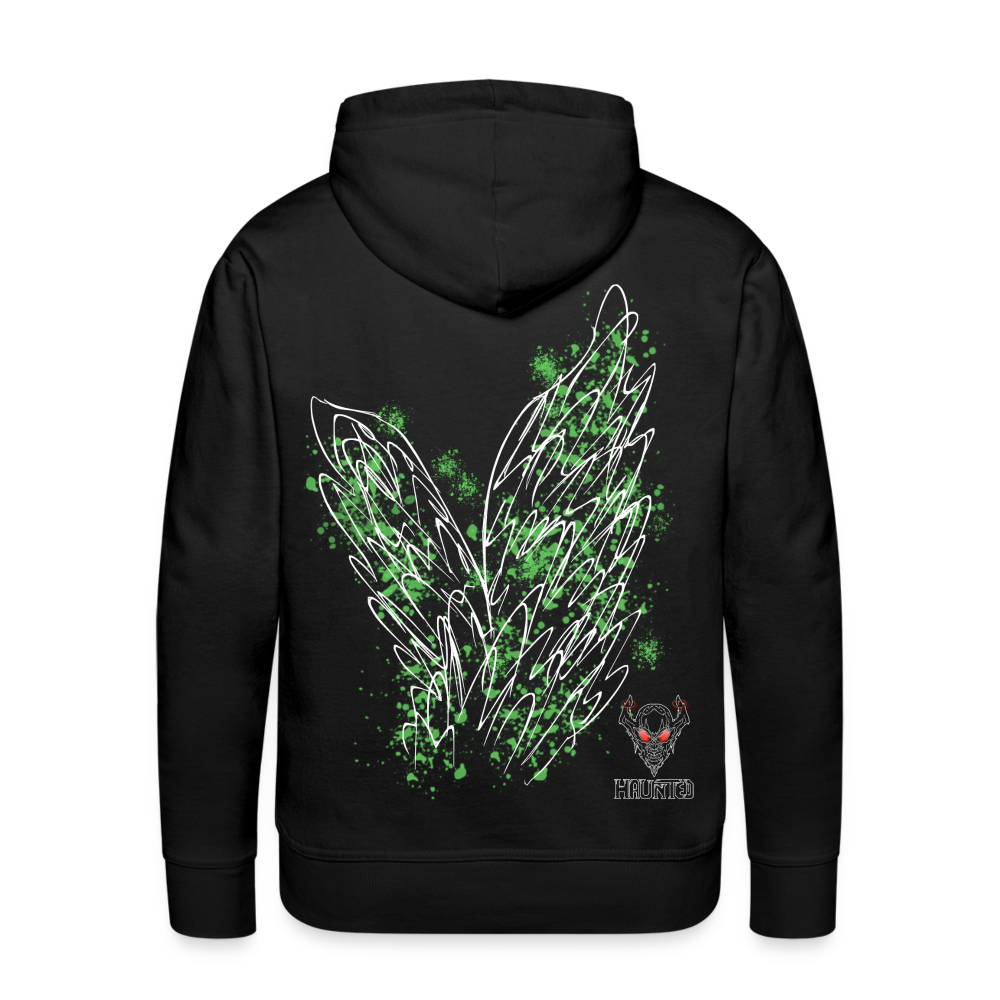 Men Hoodie Light Green Wings - Schwarz