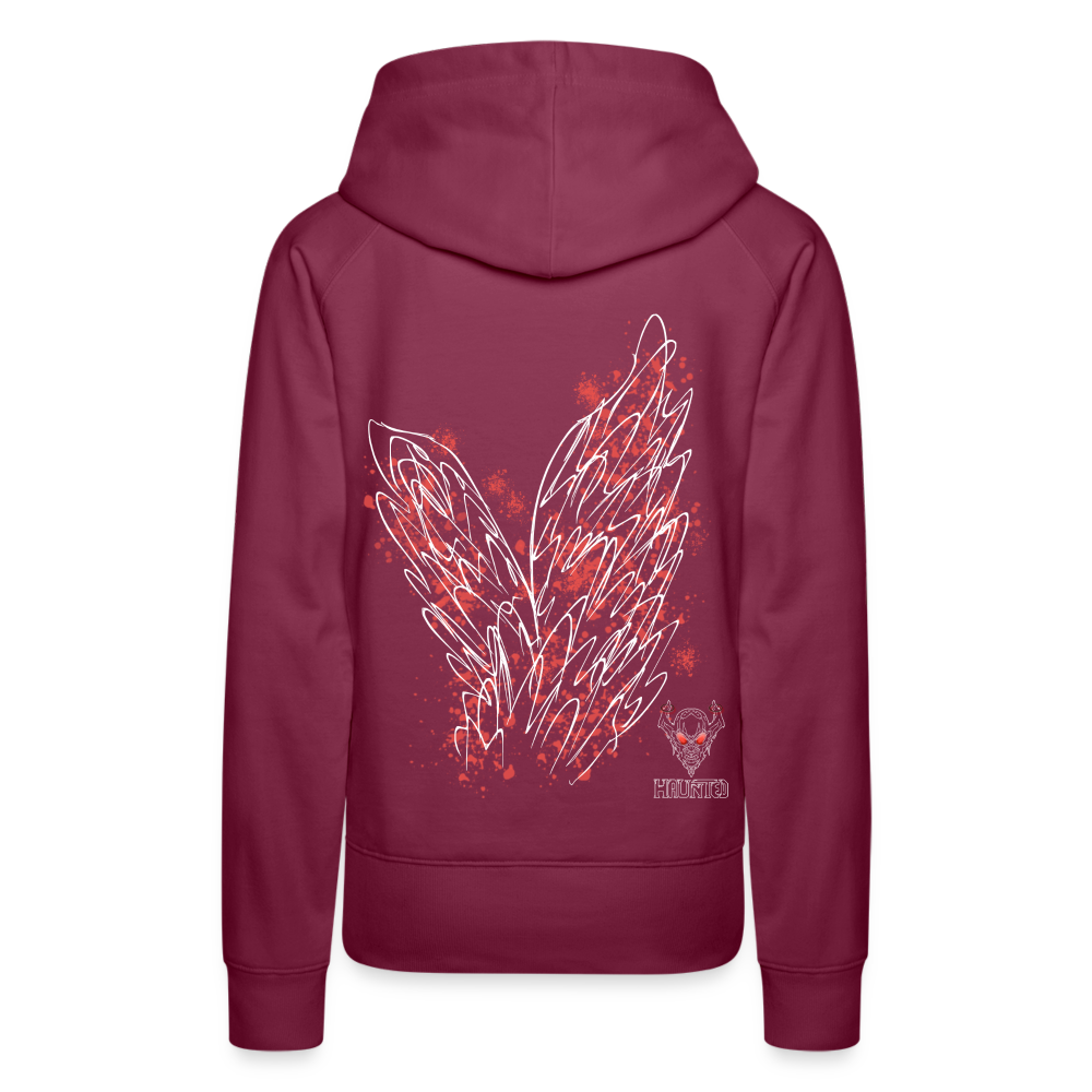 Women Hoodie Light Red Wings - Bordeaux