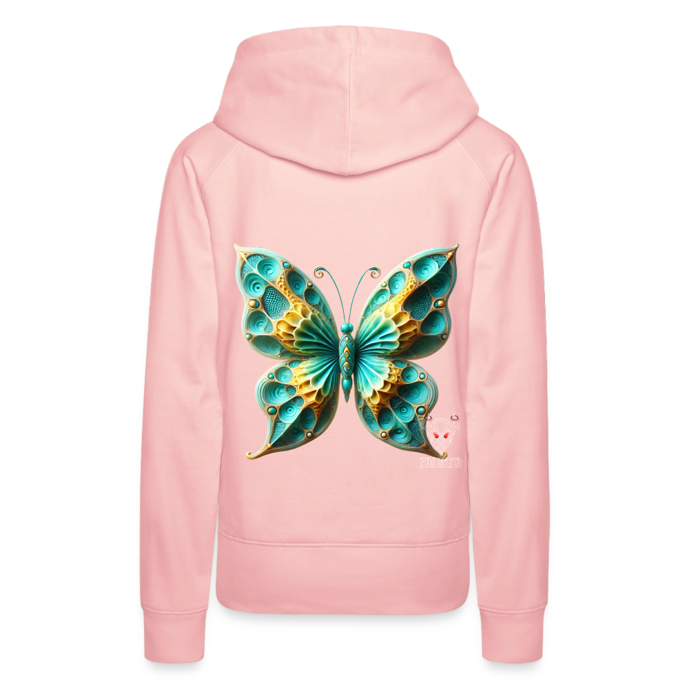 Woman Hoodie Aqua Wing Symphony - Kristallrosa