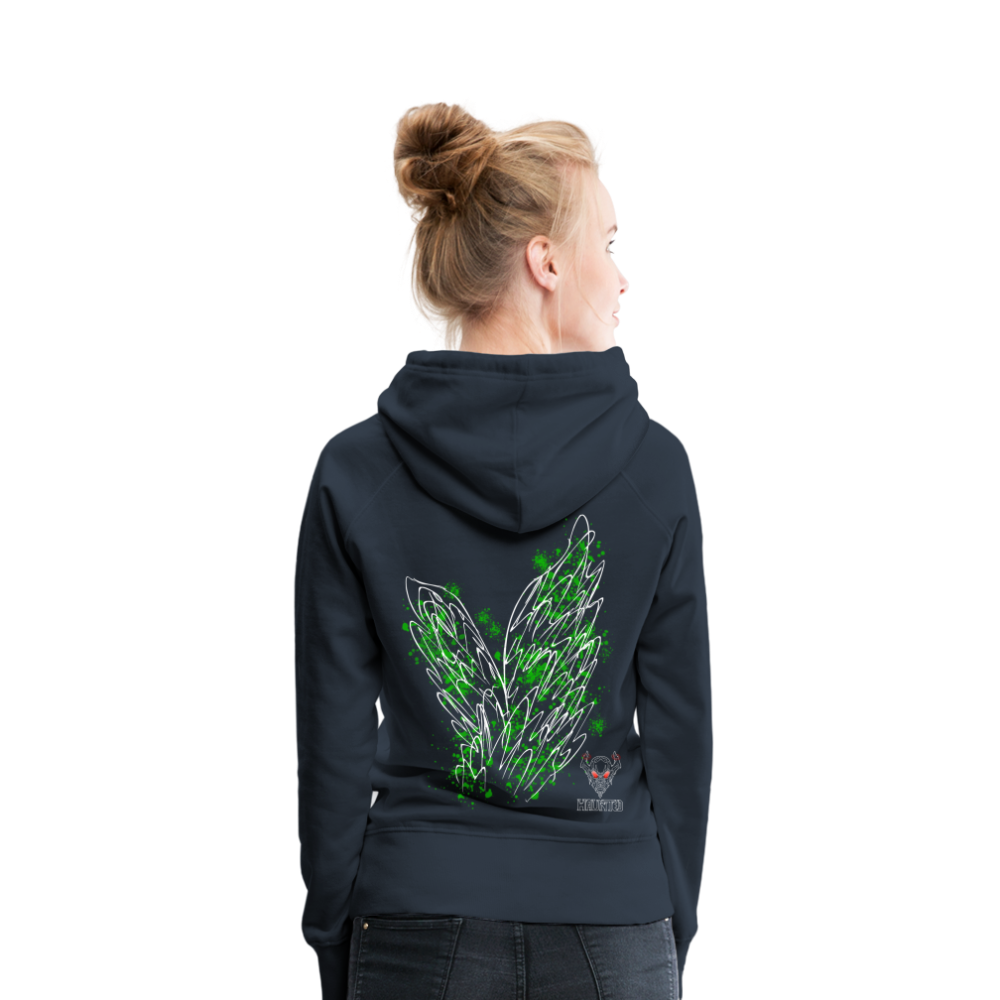 Women Hoodie Green Wings - Navy
