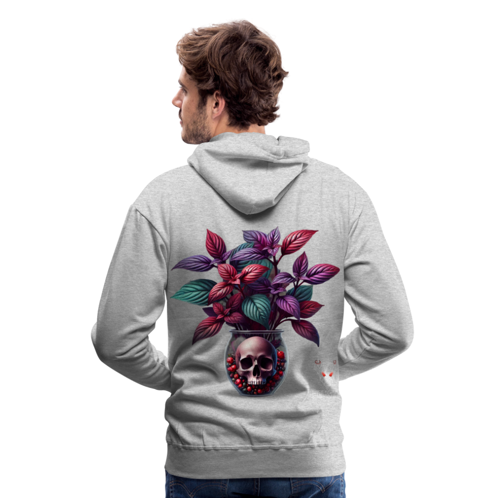 Men Hoodie Skull Bloom Vase - Grau meliert