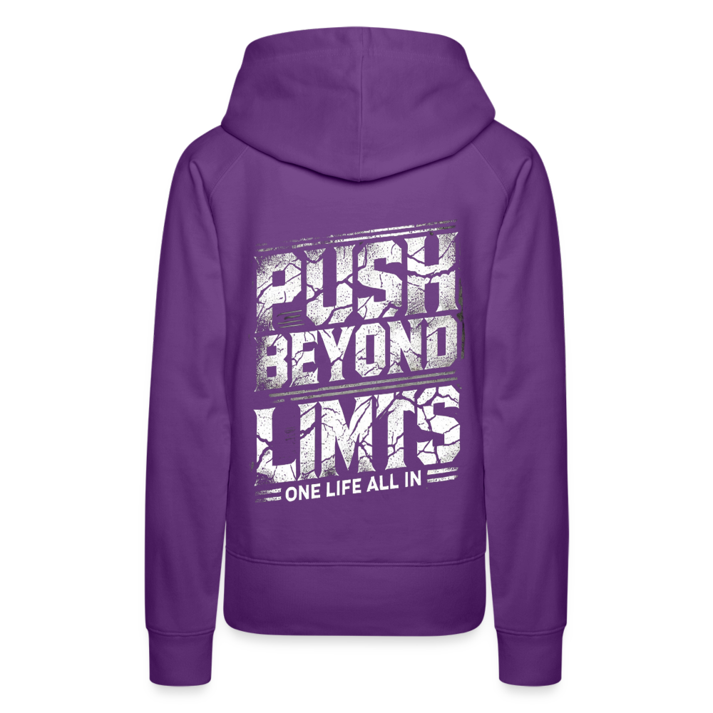 Women Hoodie Push Beyond Limits - Purple