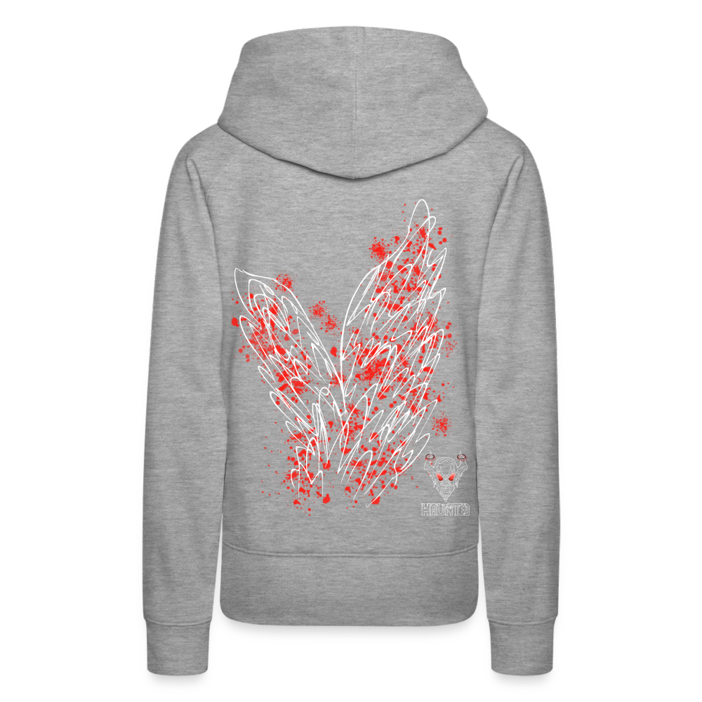 Women Hoodie Red Wings - Grau meliert