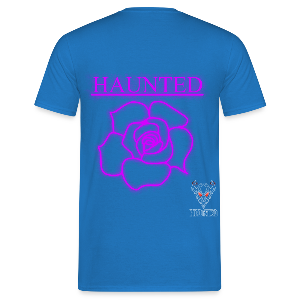 Men T-Shirt Pink Neon Rose - Royalblau