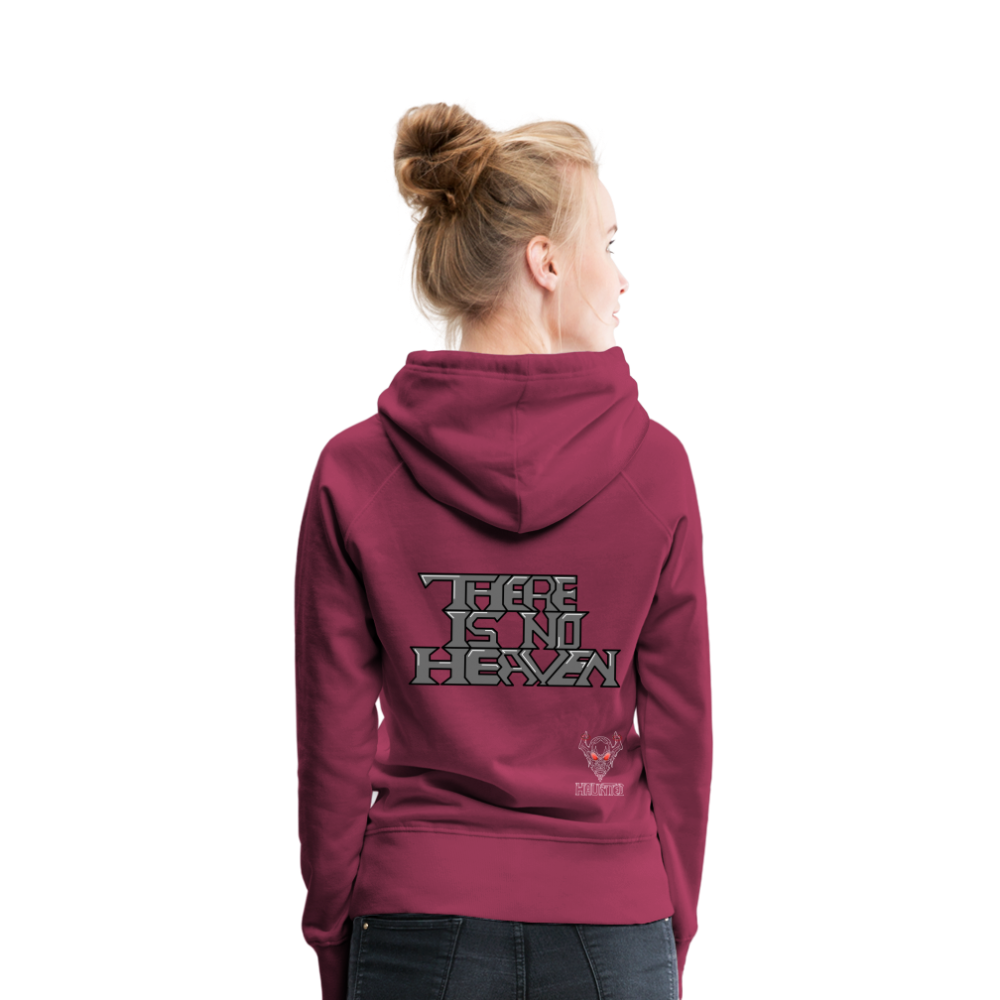 Woman Hoodie There Is No Heaven Text - Bordeaux