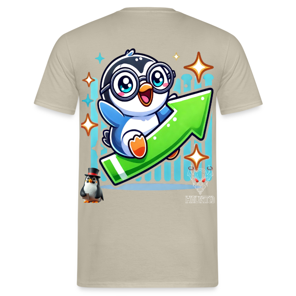 Men T-Shirt KasPenguin Riding the Trend - Sandbeige
