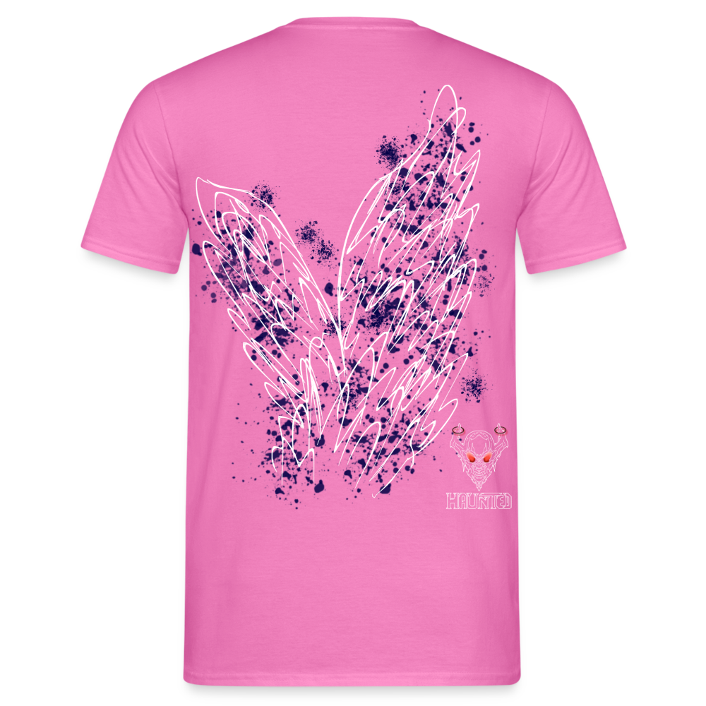 Men T-Shirt Dark Blue Wings - Pink