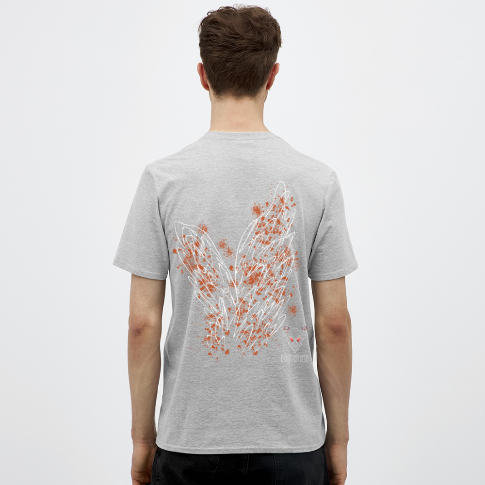 Men T-Shirt Orange Wings - Grau meliert