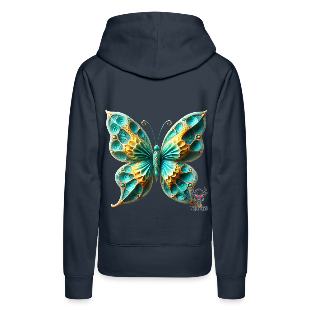 Woman Hoodie Aqua Wing Symphony - Navy