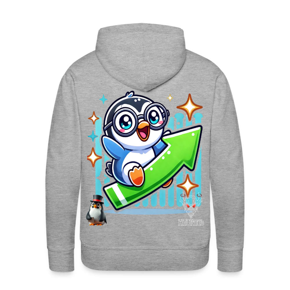 Men Hoodie KasPenguin Riding the Trend - Grau meliert