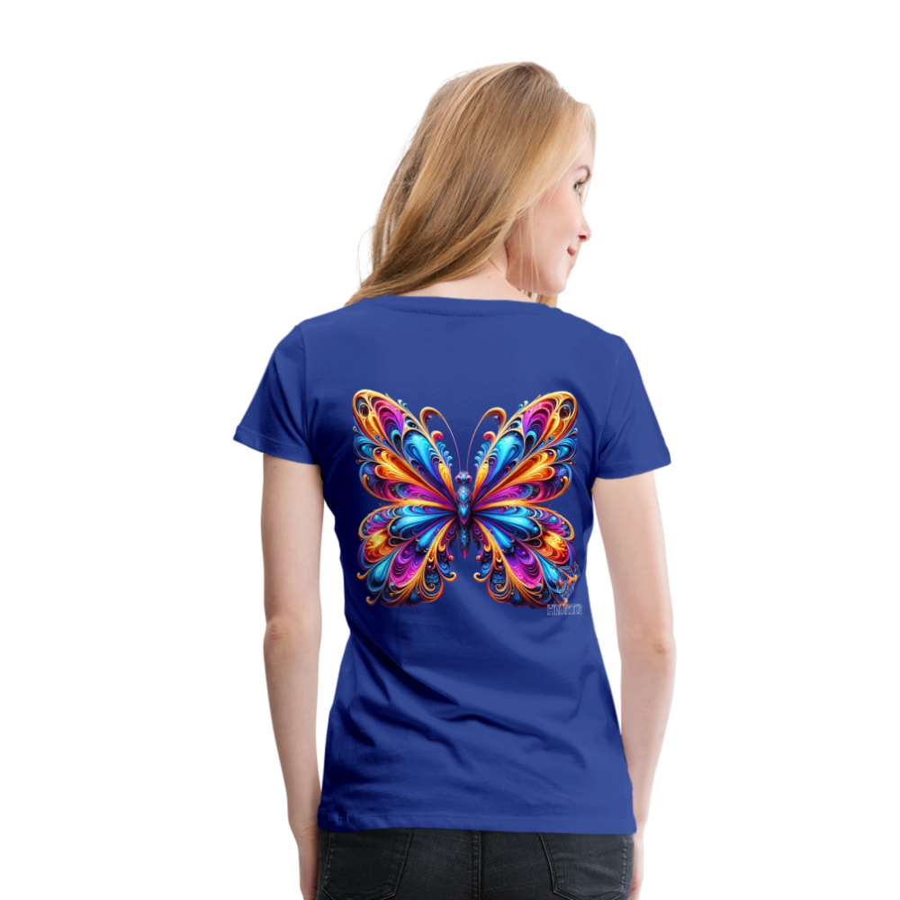 Woman T-Shirt Vibrant Butterfly Elegance - Königsblau