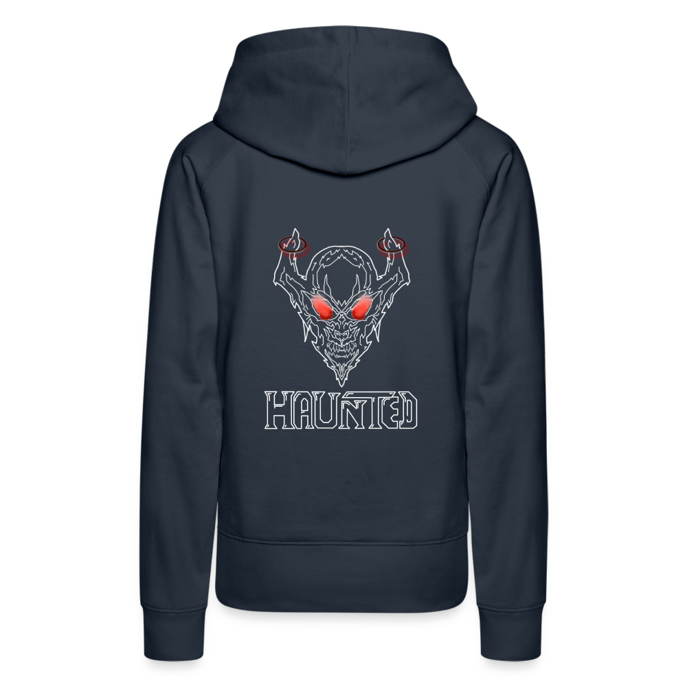 Women Hoodie Deamon White - Navy